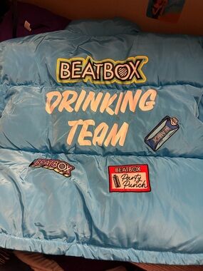 Beatbox Light Blue Puffer Jacket - Drinking Team XL